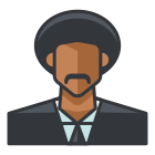 A man wearing a hat and a suit