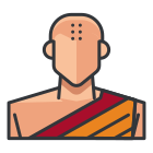 A drawing of a man with a bald head