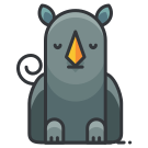 A gray animal with an orange beak sitting down