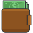 Eine Geldbörse, aus der Geld herausragt