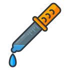 A syringe with a drop of liquid coming out of it