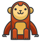 Un mono sentado sobre un fondo blanco