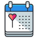 A calendar with a heart on it