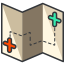 A box with a cross on the inside of it