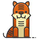 A picture of a fox sitting down