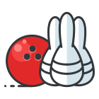 Una bola de bolos y un bolo