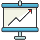 A computer screen with a line graph on it