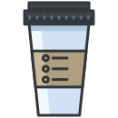 A cup of coffee with a check mark on it