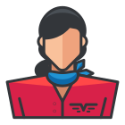 A woman with a scarf around her neck