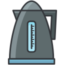 Ein elektrischer Wasserkocher mit einem Thermometer darauf