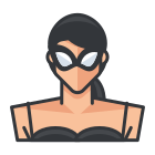 Una donna con una maschera sul viso