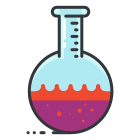 A beakle with a liquid inside of it