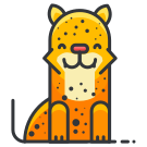 A cartoon cat sitting down with its eyes closed