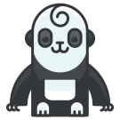 Seekor beruang panda hitam dan putih duduk