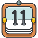 A clock with the time 11 11 on it