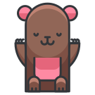 ピンクのシャツを着た茶色いクマ