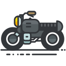 A drawing of a motorcycle on a white background