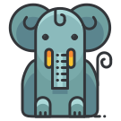 An elephant with a thermometer in its trunk