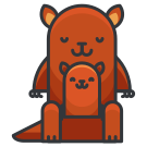 Un orso e un gatto sono seduti insieme