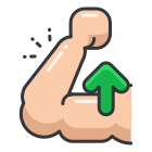A hand holding a green arrow pointing to the right