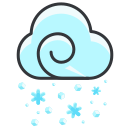 Eine Wolke mit einer Spirale darauf