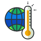 A thermometer with the earth in the background