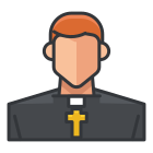 A man with a cross on his chest