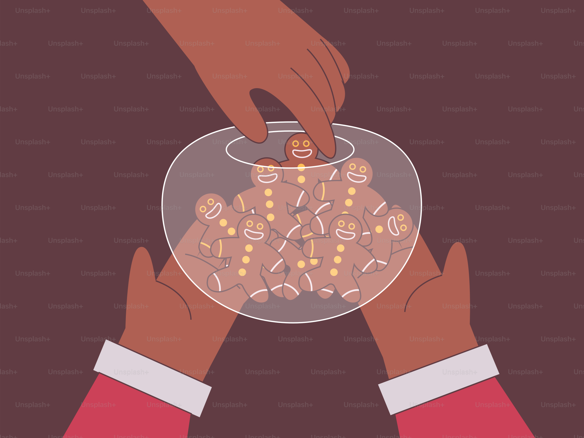 Two hands reaching for a bowl of food