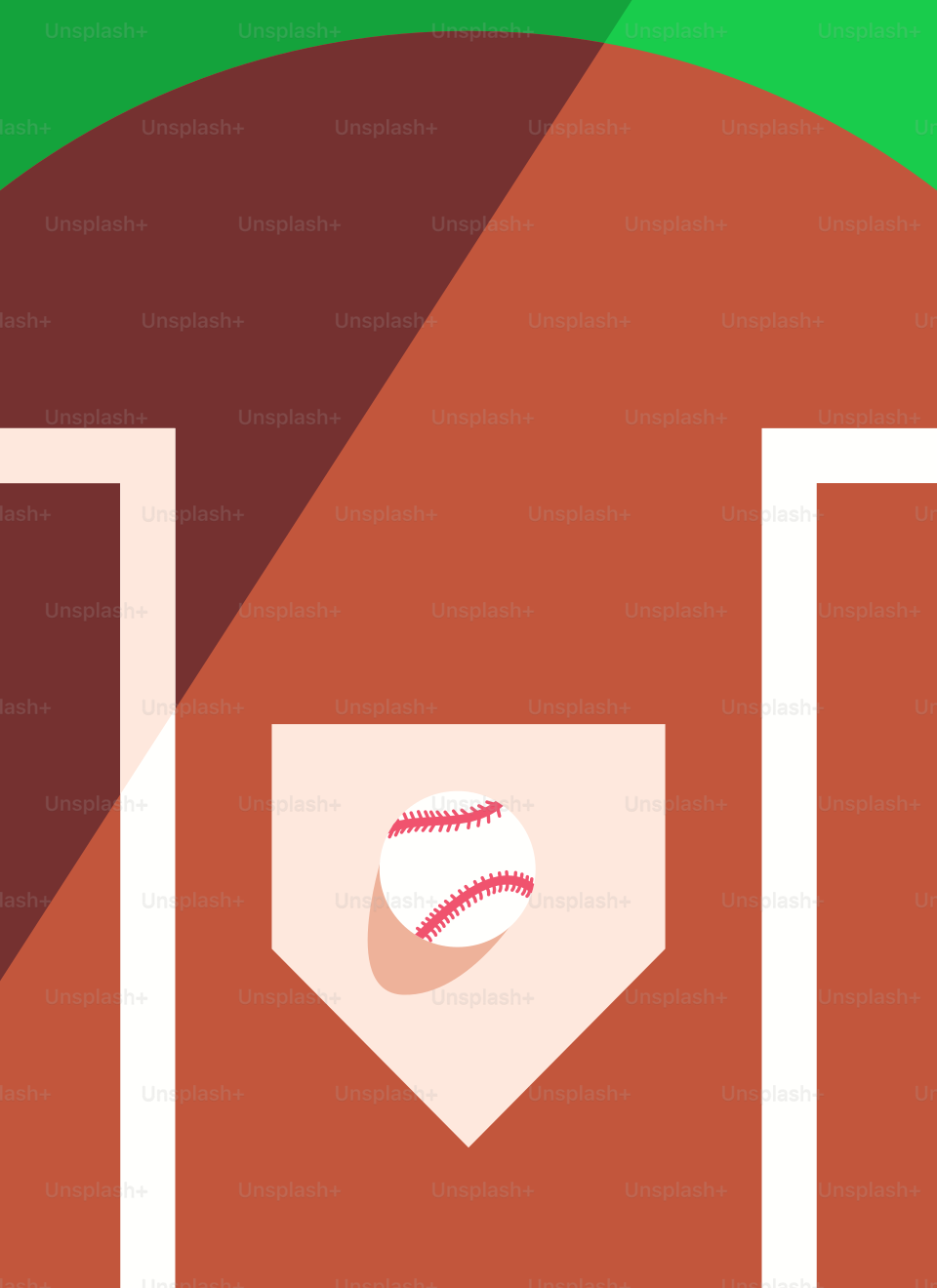 Ein Baseballfeld mit einem Ball und einem Schläger