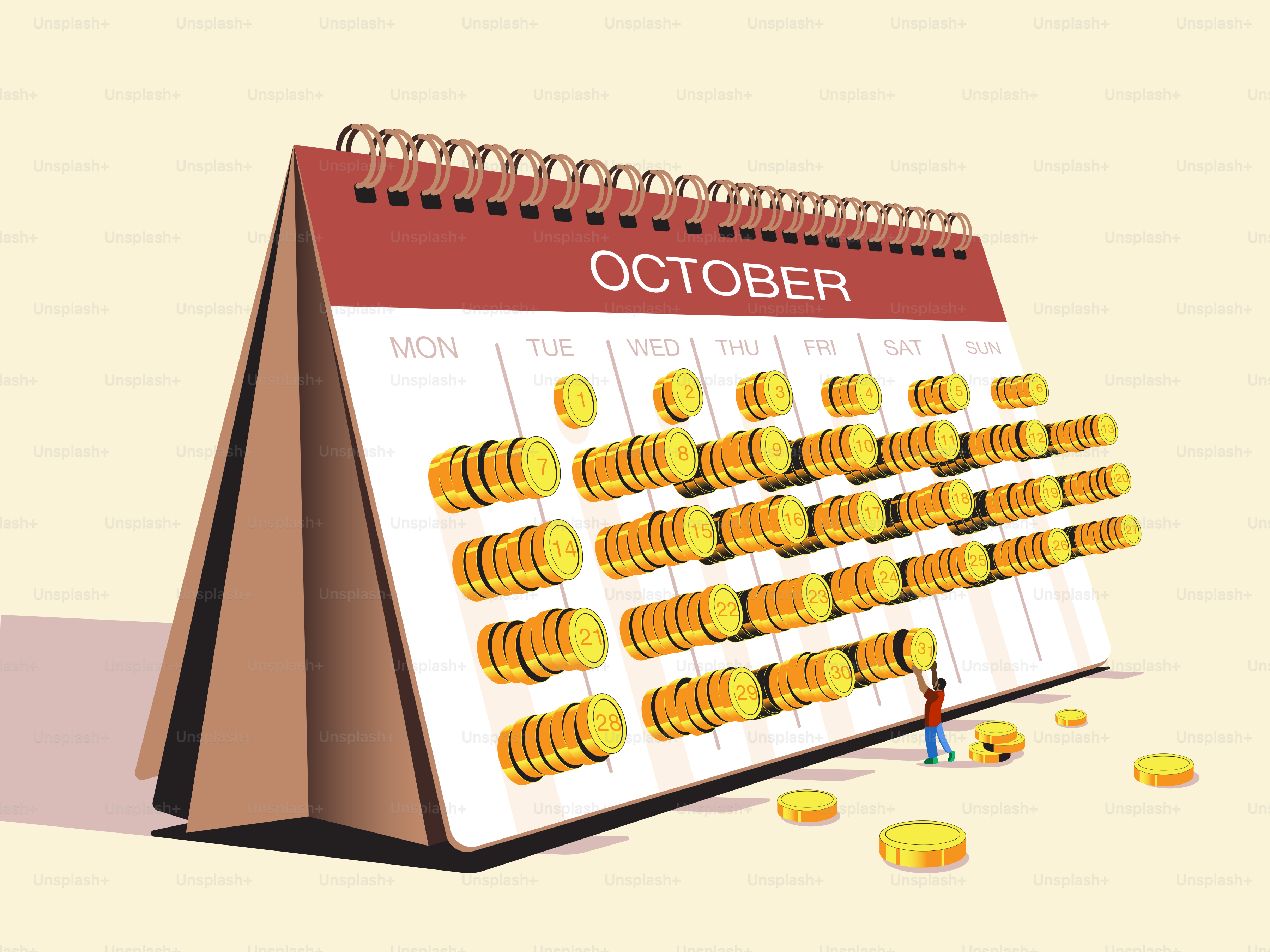 A calendar with the date of october on it