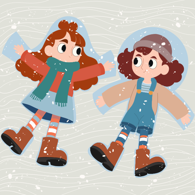 Ein paar Mädels stehen nebeneinander