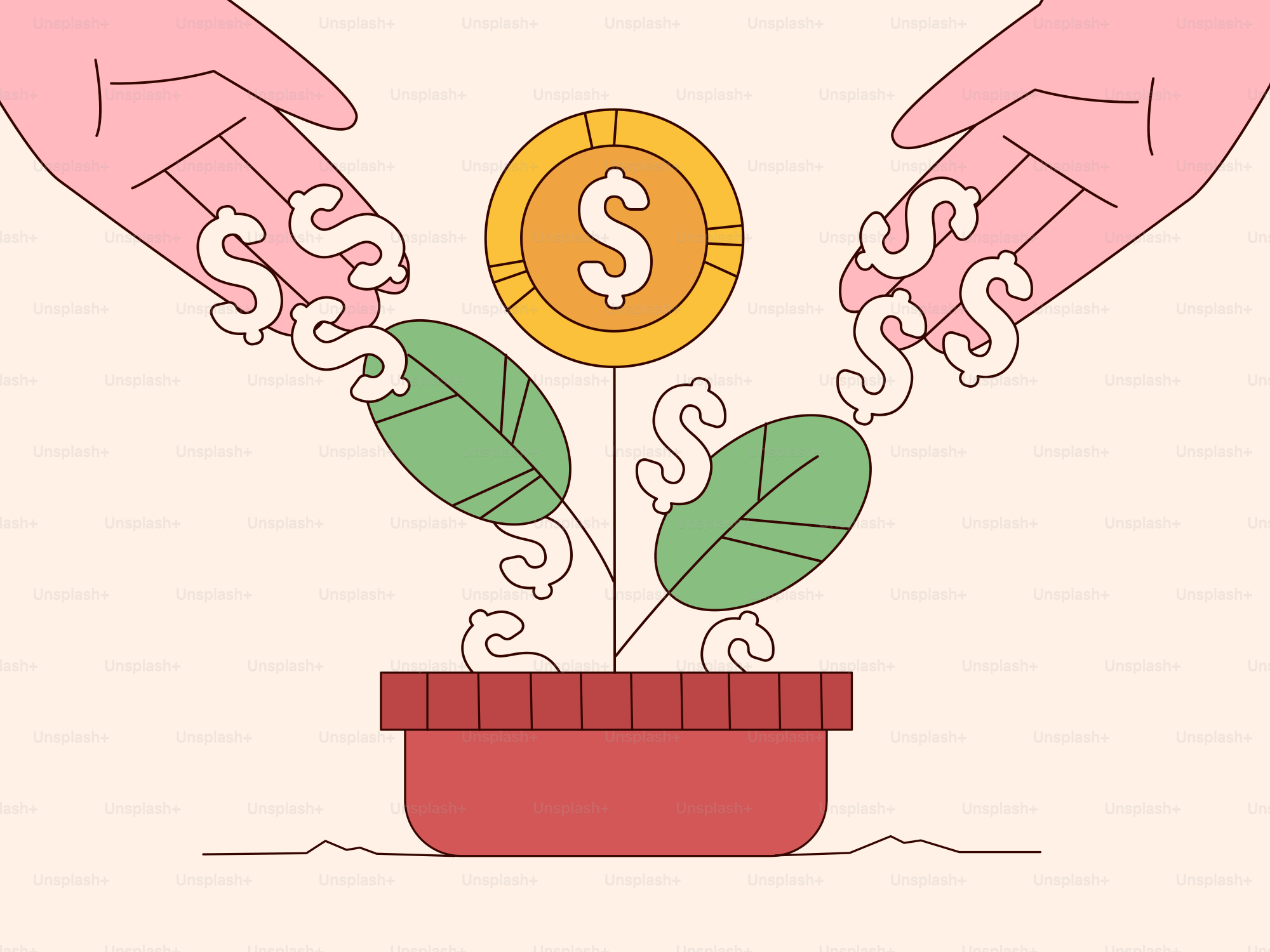 Two hands are putting money into a pot