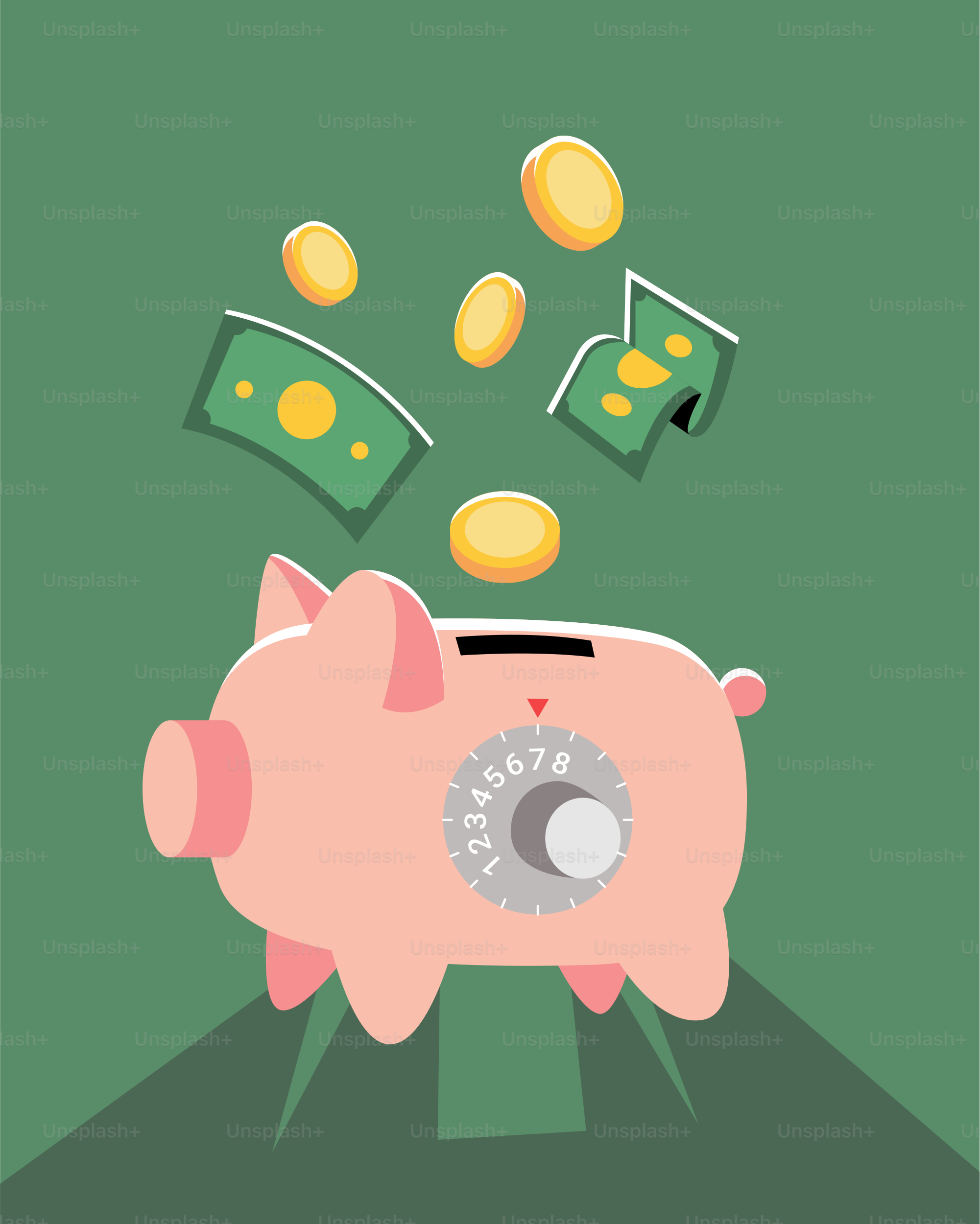 Un salvadanaio con soldi che ne escono vettoriale – Immagine di Denaro su  Unsplash, image size:3000x3748