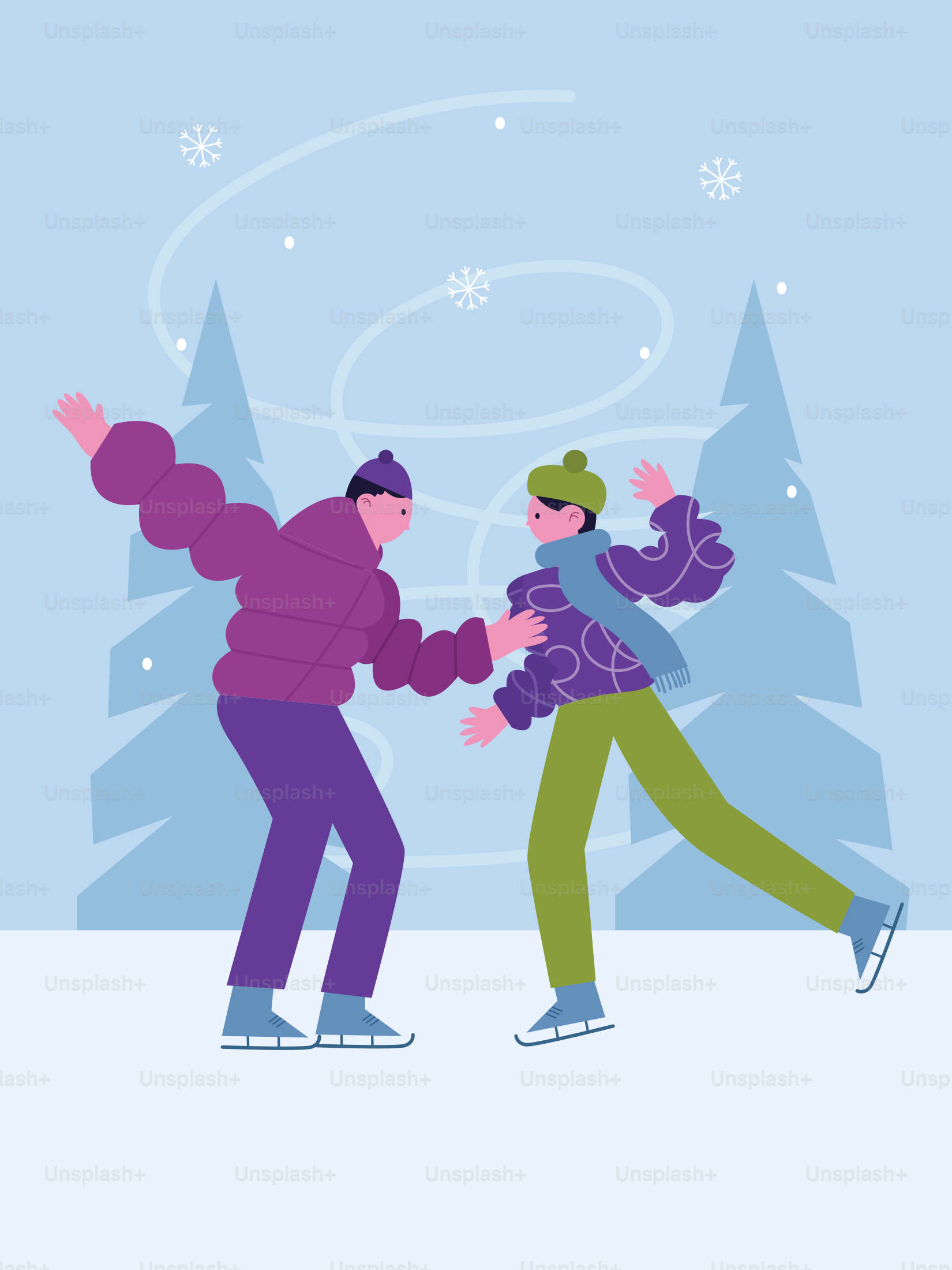 A couple of people that are standing in the snow