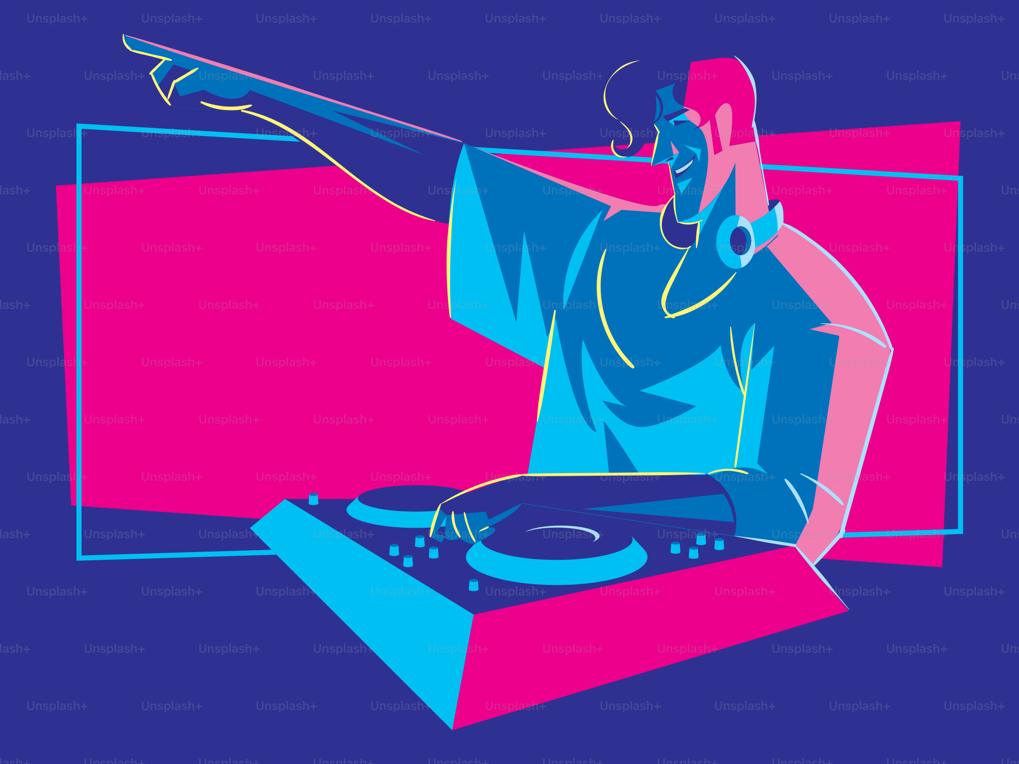 A dj mixing music on a turntable