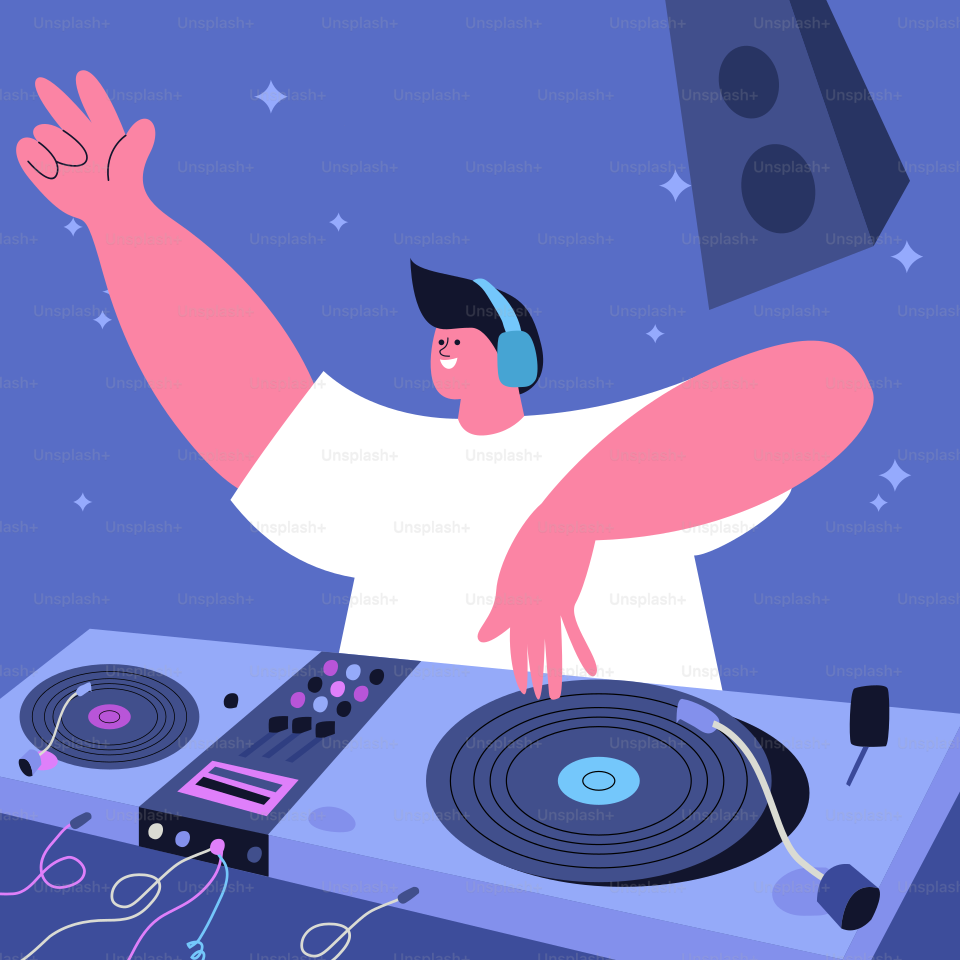 A dj mixing music on a turntable