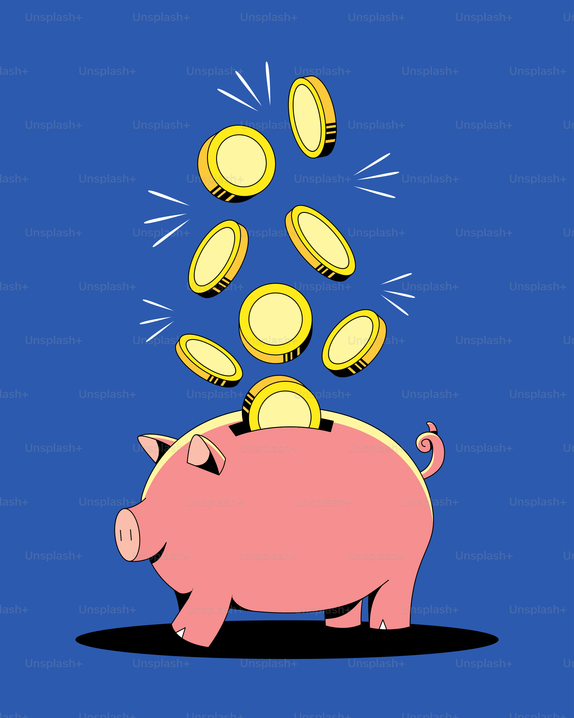 A piggy bank with coins coming out of it