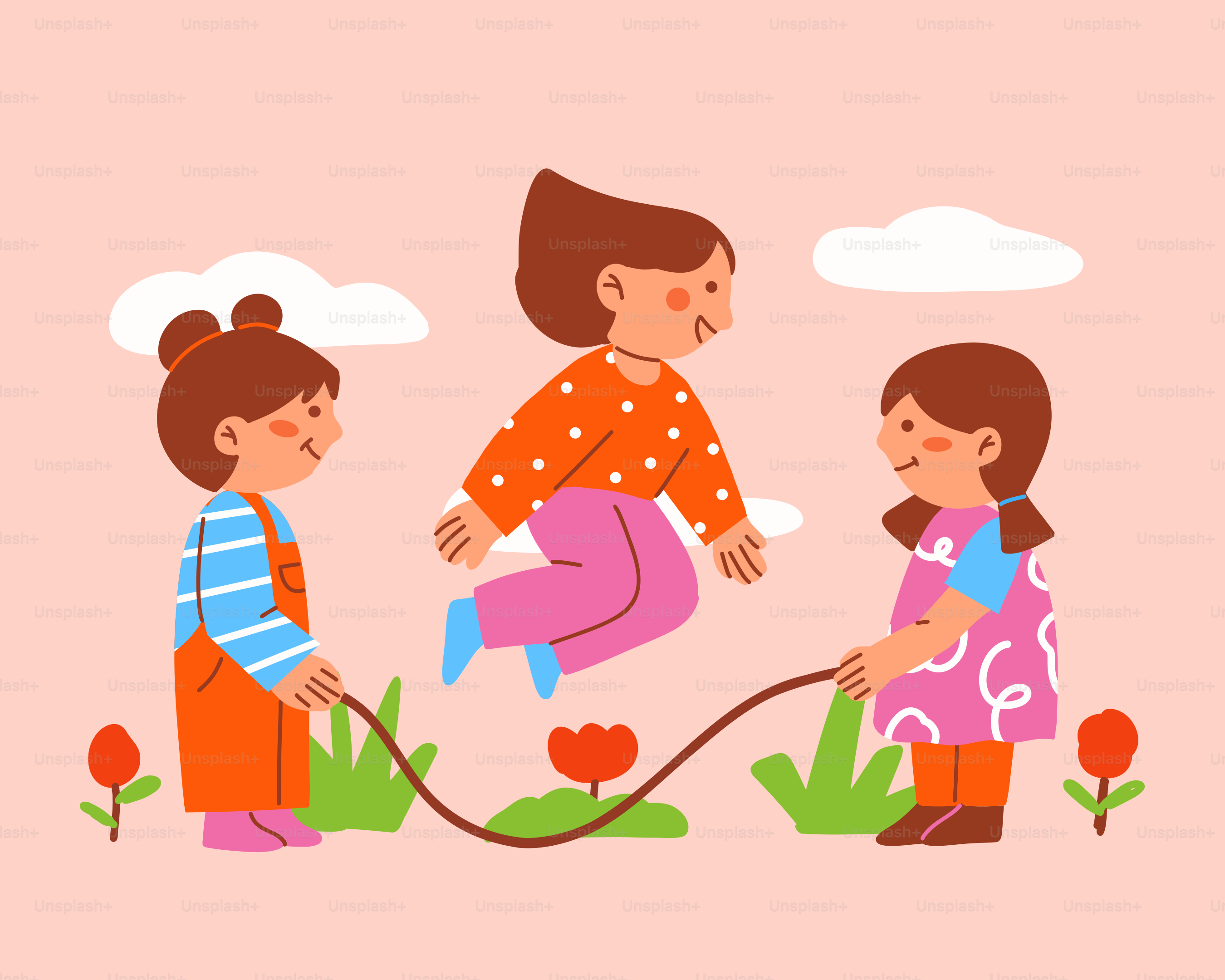 Una mujer y dos niños están jugando con una cometa