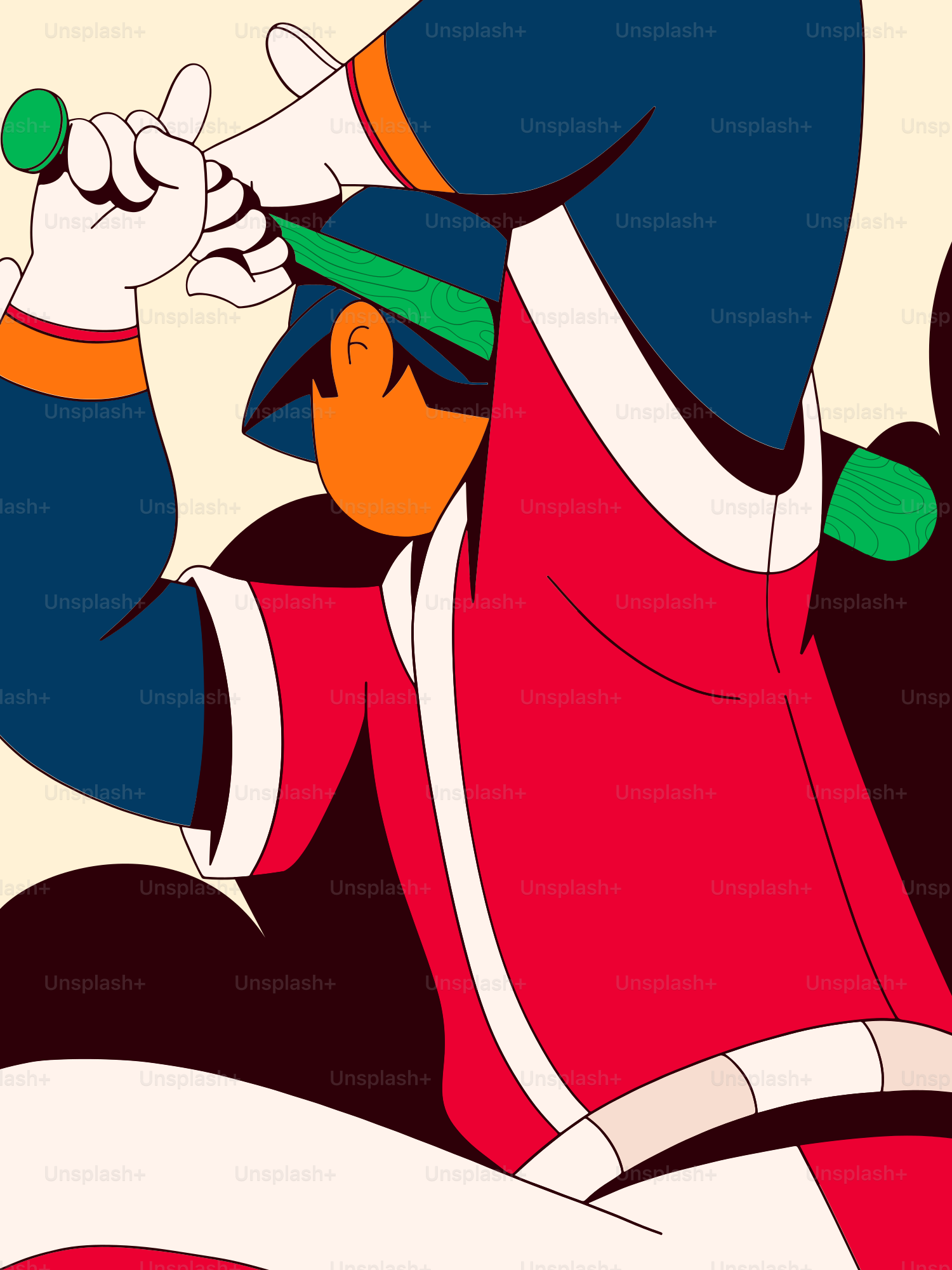 Um desenho animado de um homem segurando um bastão de beisebol