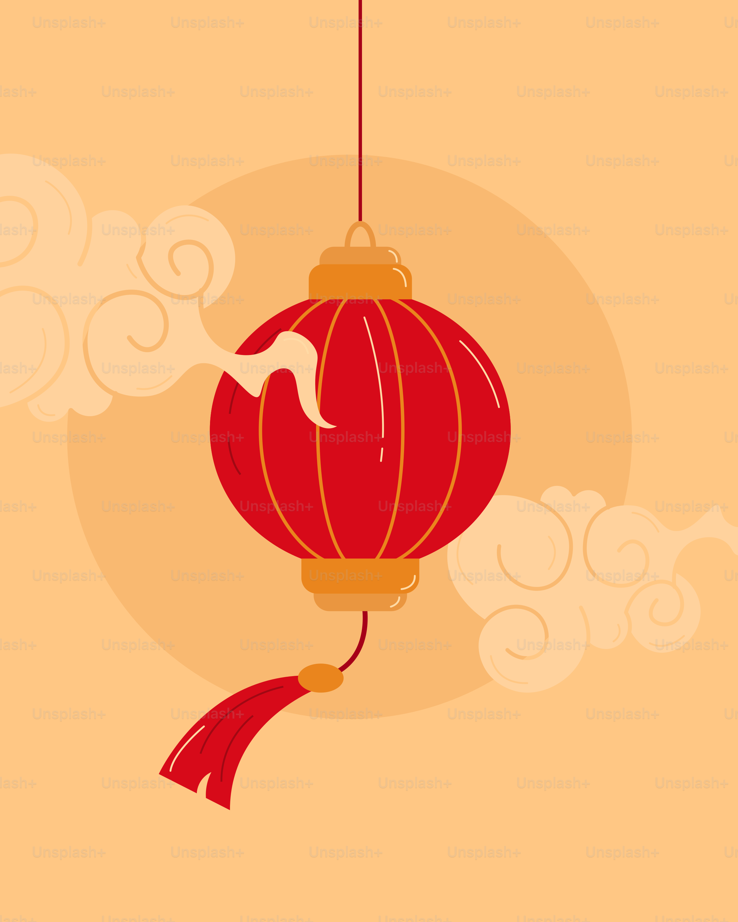 A red chinese lantern hanging from a string