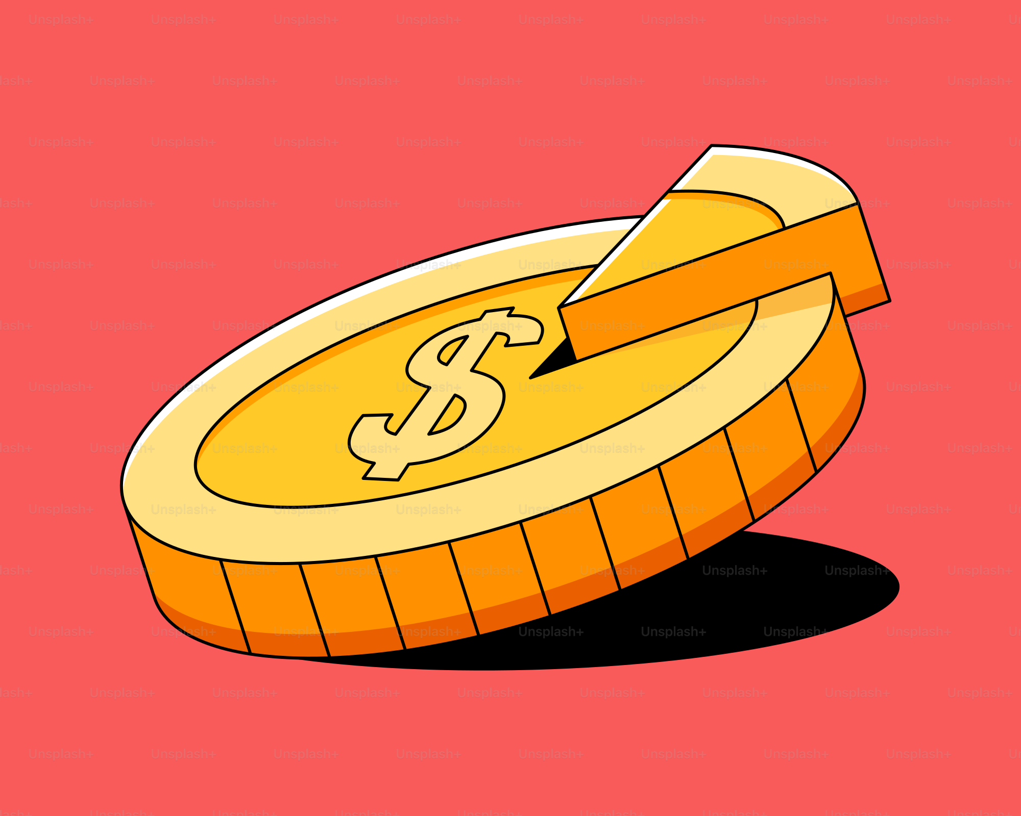 A pile of gold coins with a dollar sign on top