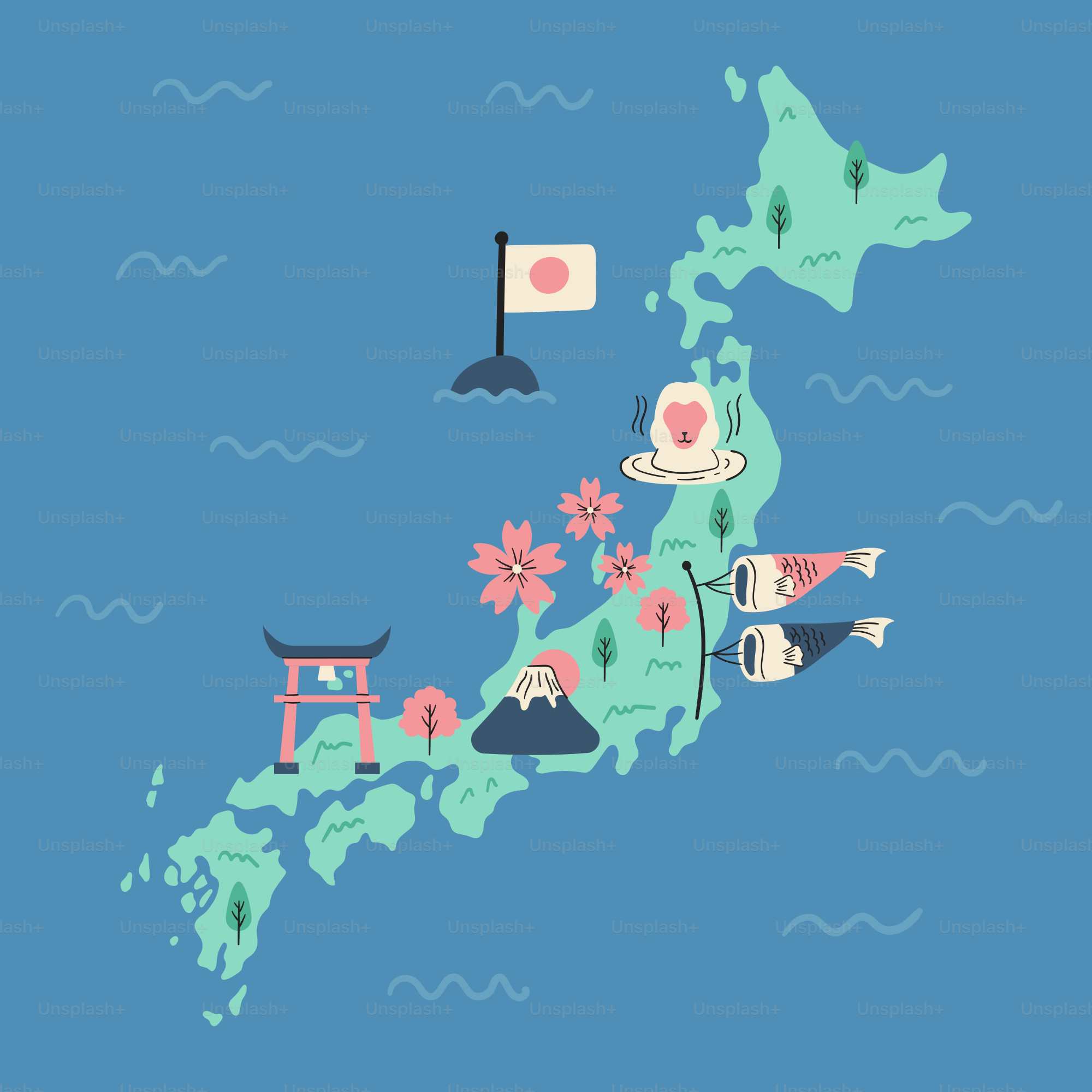 A map of the country of japan