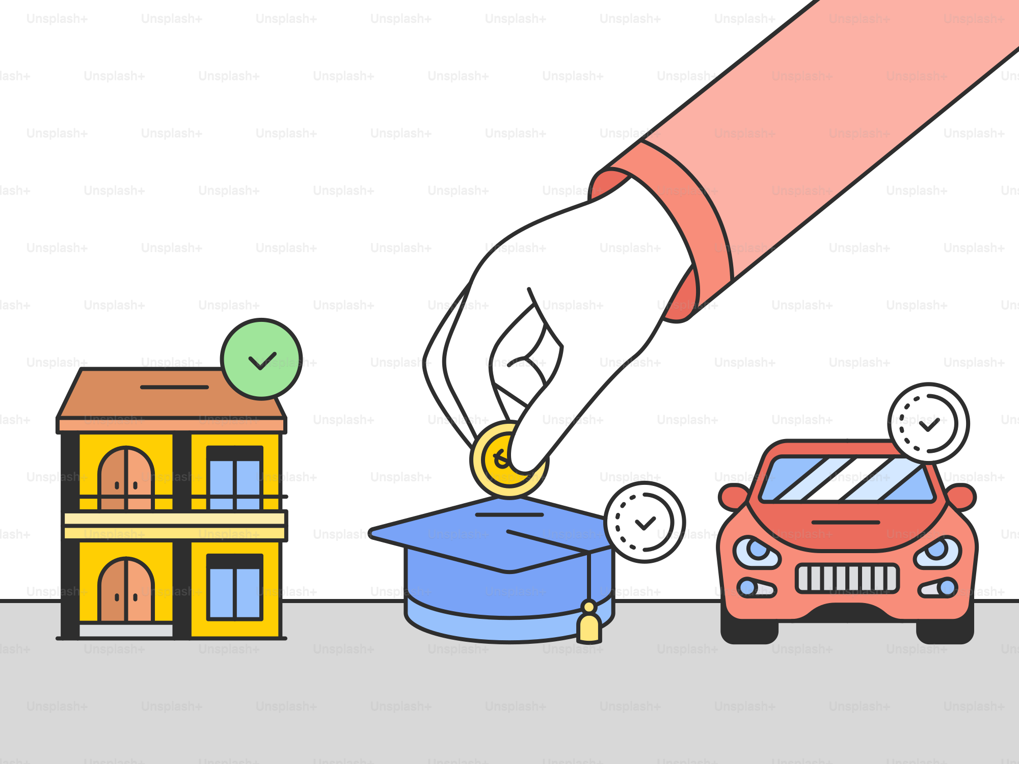 A hand putting a coin into a car