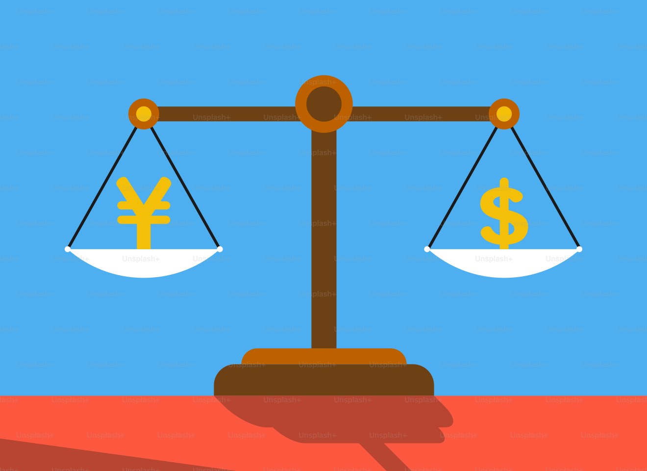 A scale with a dollar and pound sign on it