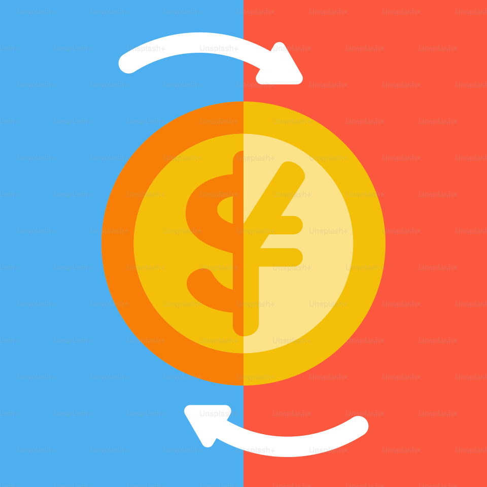 A picture of a coin with arrows pointing to it