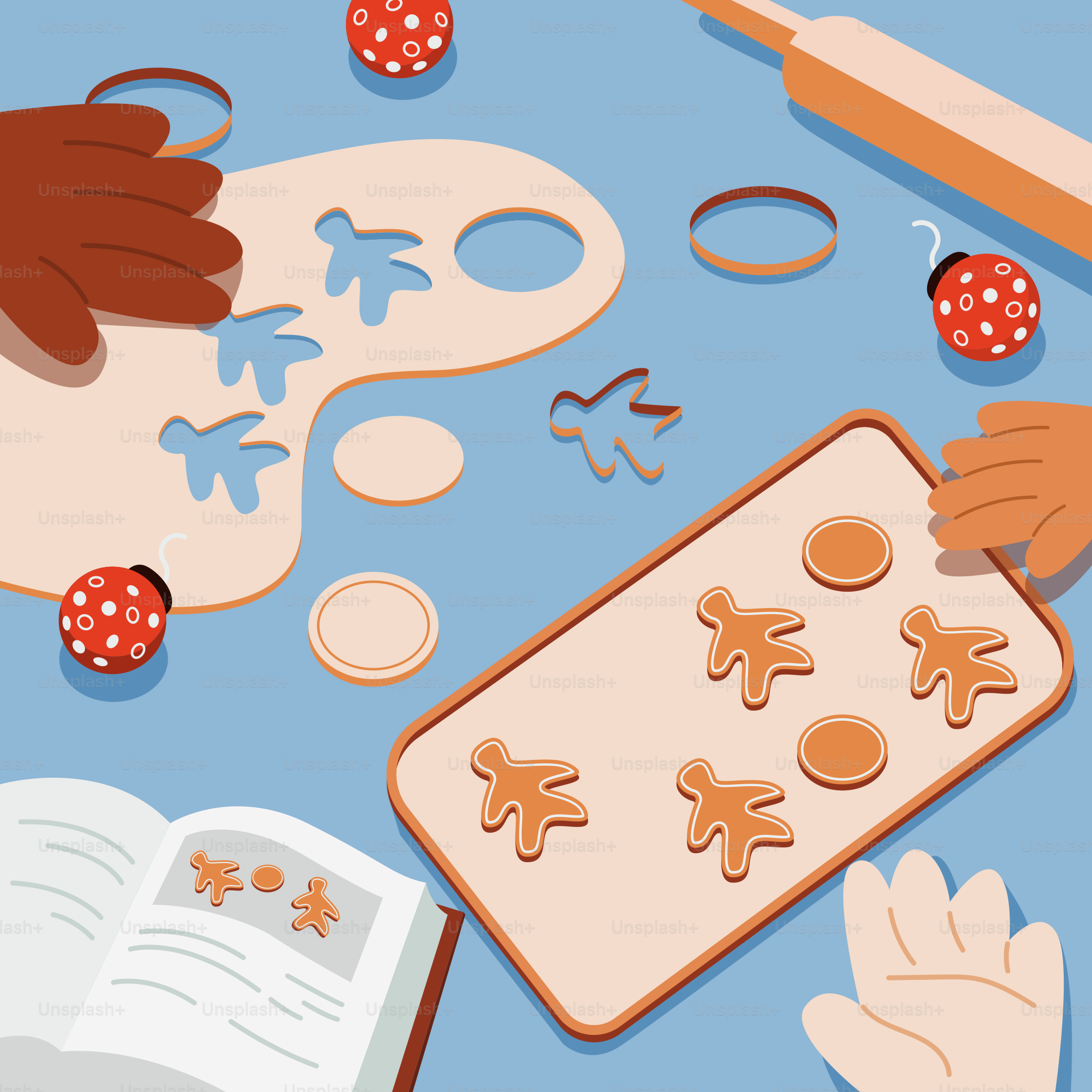 A person is making cookies on a table