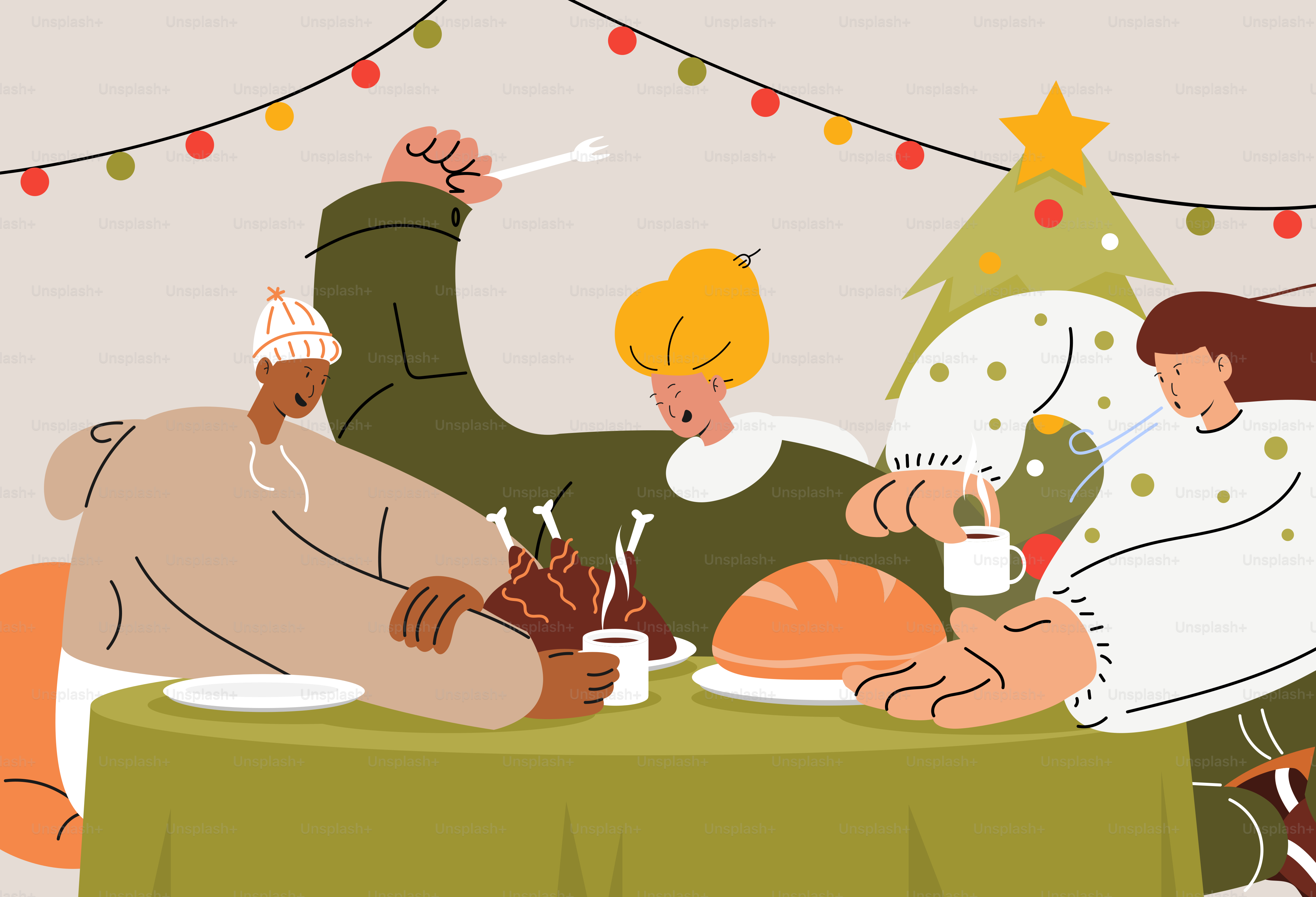 A man and a woman sitting at a table with a turkey