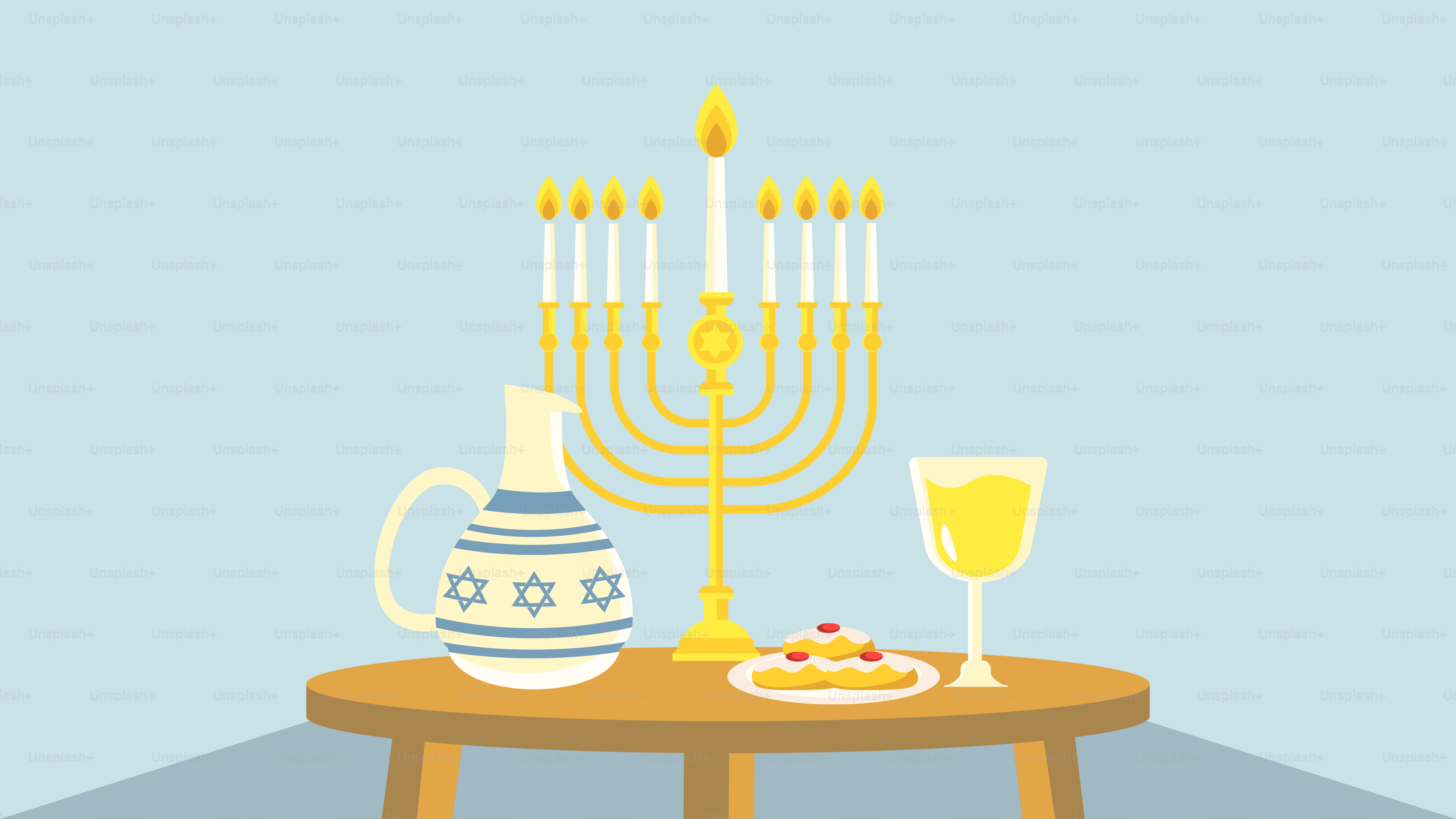 A table topped with a plate of food and a candelabra