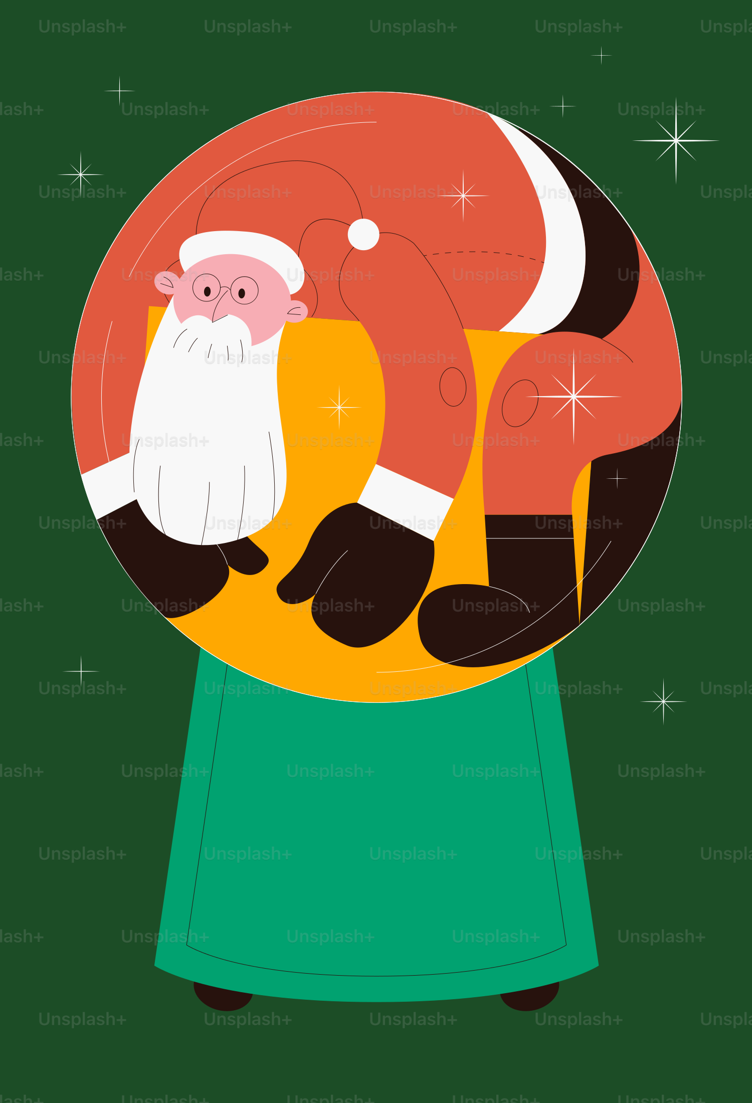 A snow globe with a santa clause on it