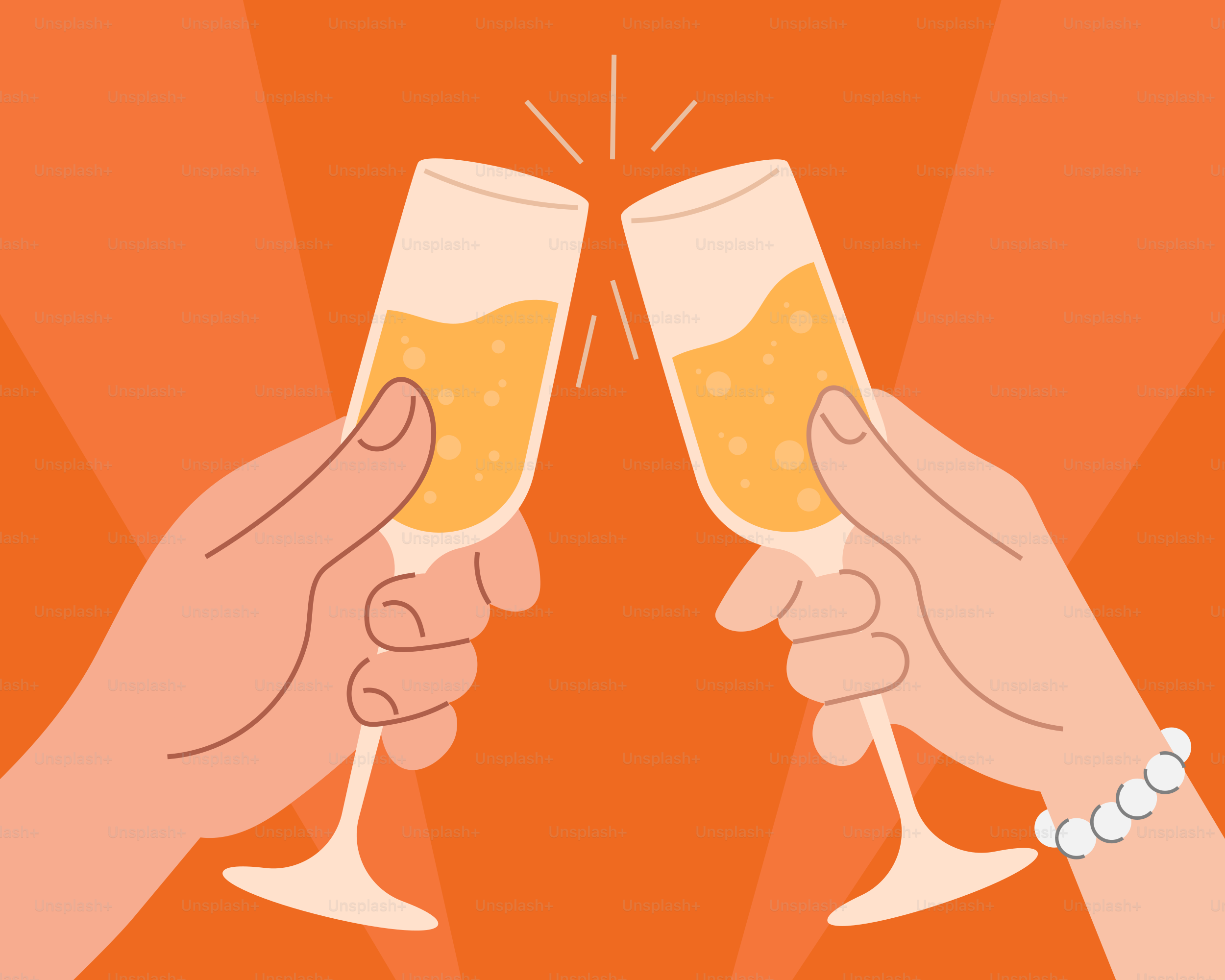 Two people toasting with glasses of beer